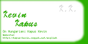 kevin kapus business card